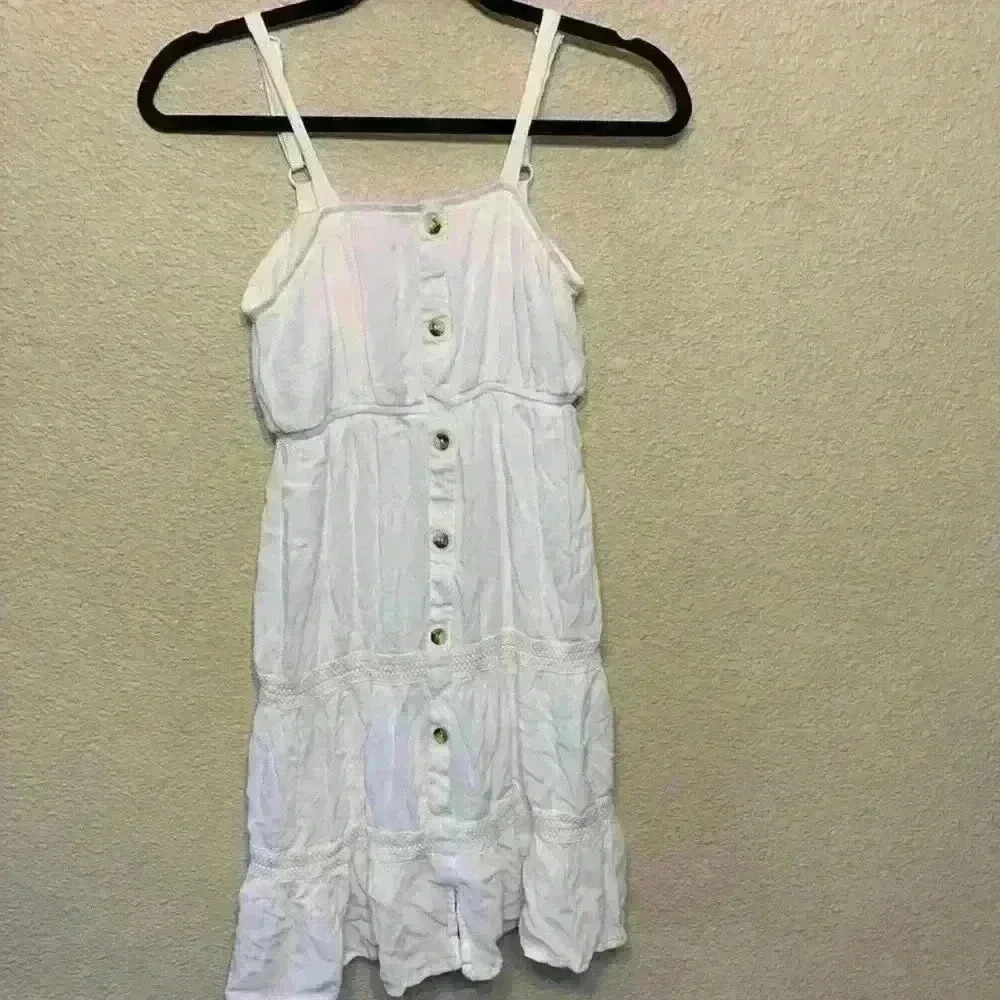White babydoll mini dress Indulge sz M bridal shower casual bridal engagement